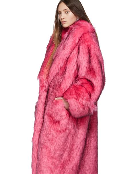 gucci pink faux fur coat|Gucci raincoat women's.